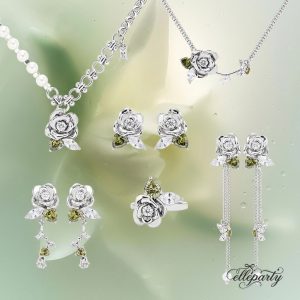 Green Leaf Rose Jewelry Series