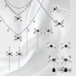 Black Glass Bow Jewelry Series