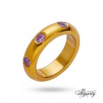 Minimalist Purple Gemstone Gold Ring