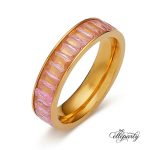 Elegant Pink Baguette Ring