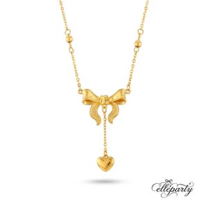 Romantic Bow and Heart Necklace