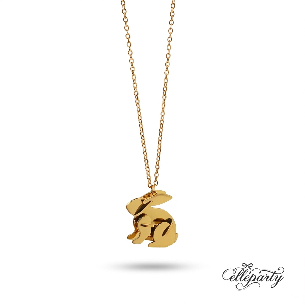 Playful Sculptural Bunny Necklace