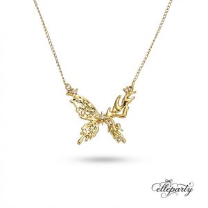 Sculptural Butterfly Pendant Necklace