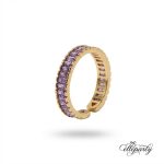 Elegant Purple Gemstone Open Ring