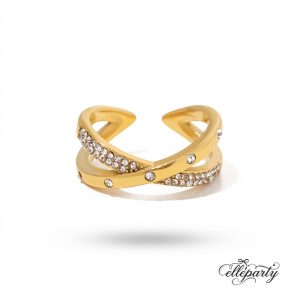 Elegant Criss Cross Pavé Ring
