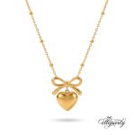 Sweet Bow Heart Necklace