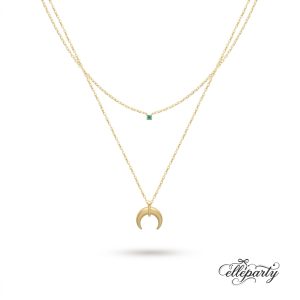 Minimalist Layered Moon Necklace