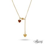 Romantic Double Heart Drop Necklace