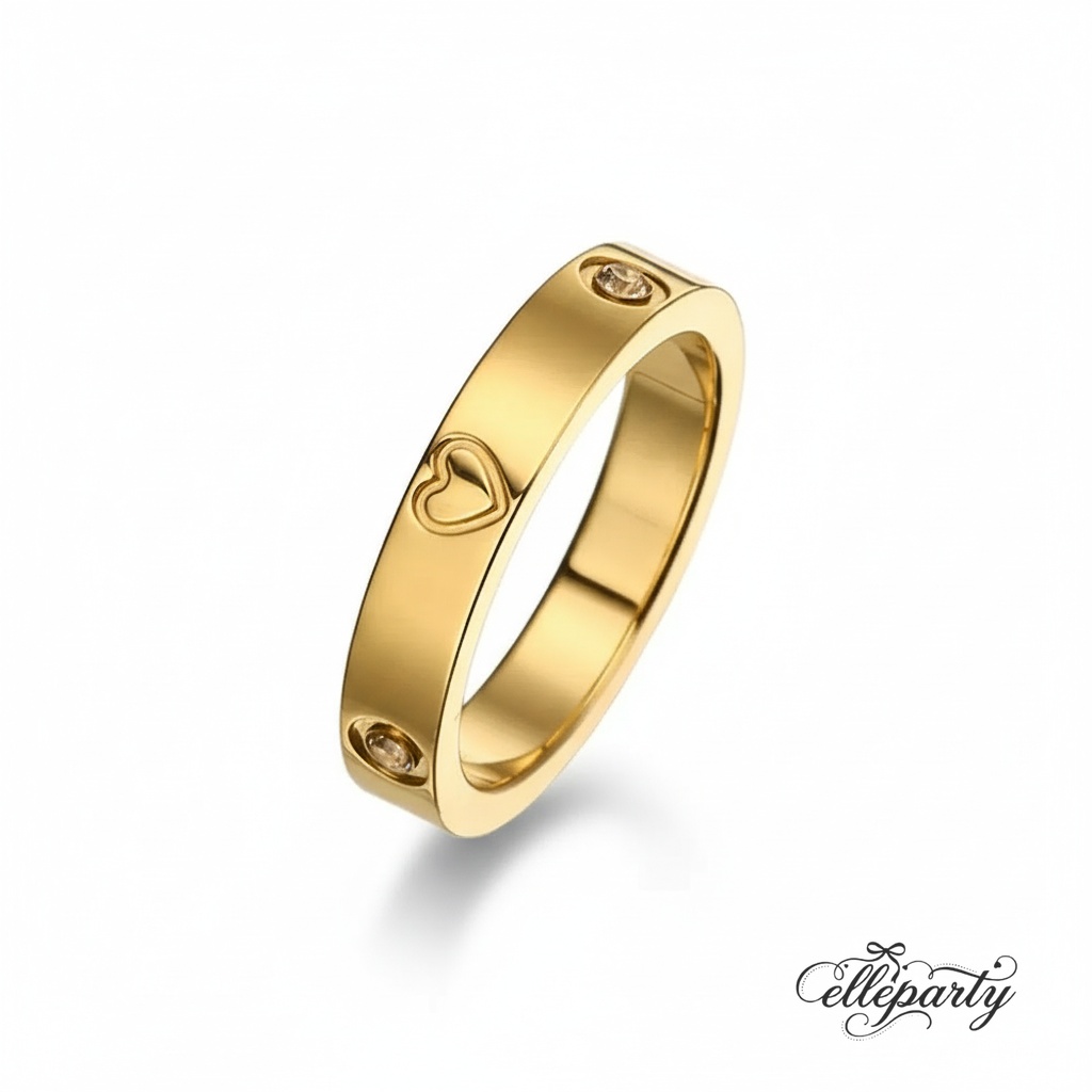 Minimalist Heart Engraved Band Ring