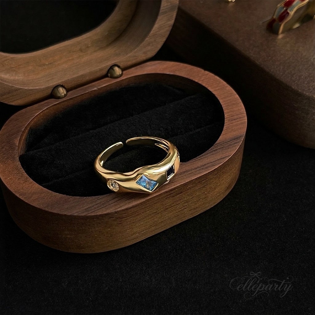 Mixed Metal Gemstone Ring Collection - Image 4
