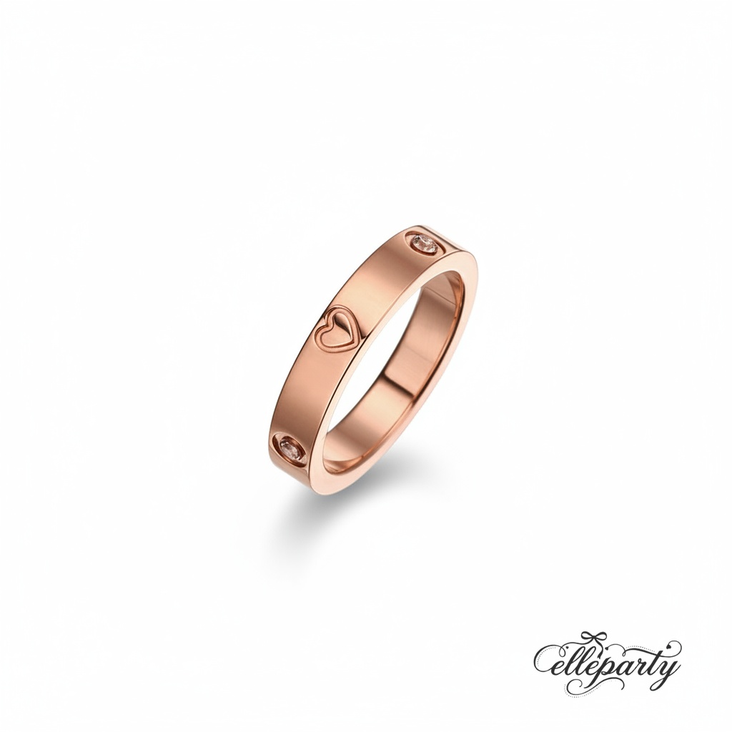 Minimalist Heart Engraved Rose Gold Ring