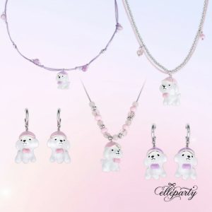Sweet Puppy Charm Jewelry Set