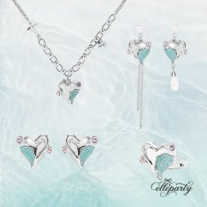 Romantic Blue Heart Jewelry Set