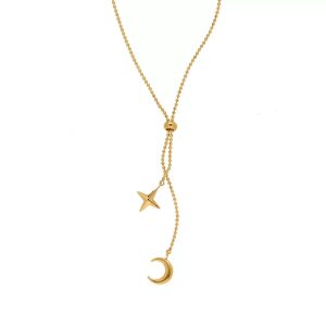 Celestial Star and Moon Necklace