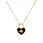 Vintage Bee Heart Pendant Necklace