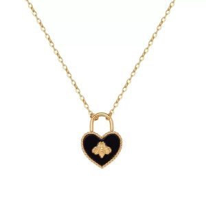 Vintage Bee Heart Pendant Necklace