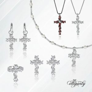 Vintage Thorny Cross Jewelry Set