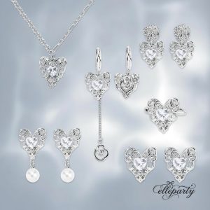 Vintage Hollow Heart Jewelry Set