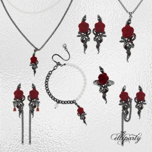 Dark Rose and Snake Jewelry Set