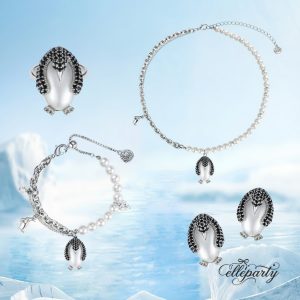 Playful Penguin Pearl Jewelry Set
