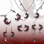 Dark Academia Red Moon Jewelry Set