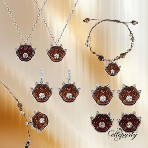 Vintage Amber Bear Paw Jewelry Set