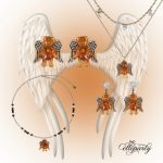 Playful Angel Bear Jewelry Set