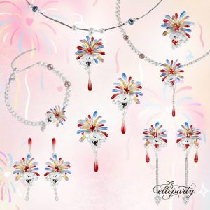 Playful Firework Puppy Jewelry Set