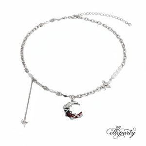 Celestial Red Moon Jewelry Set - Necklace #1
