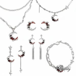 Celestial Red Moon Jewelry Set