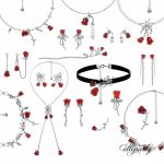 Romantic Red Rose Bow Jewelry Collection