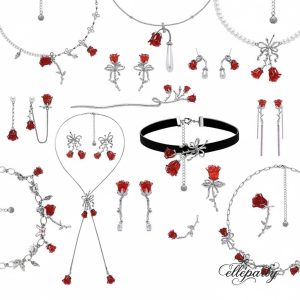 Romantic Red Rose Bow Jewelry Collection